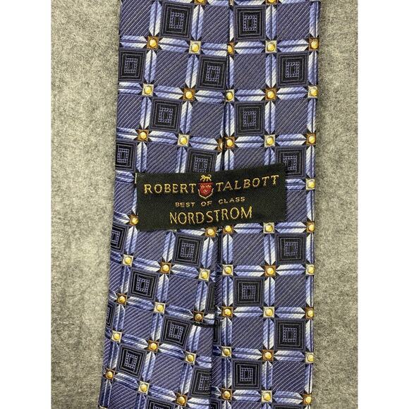 Robert Talbott Tie Mens Blue Geometric Best Of Class Nordstroms Workwear USA - Picture 5 of 11